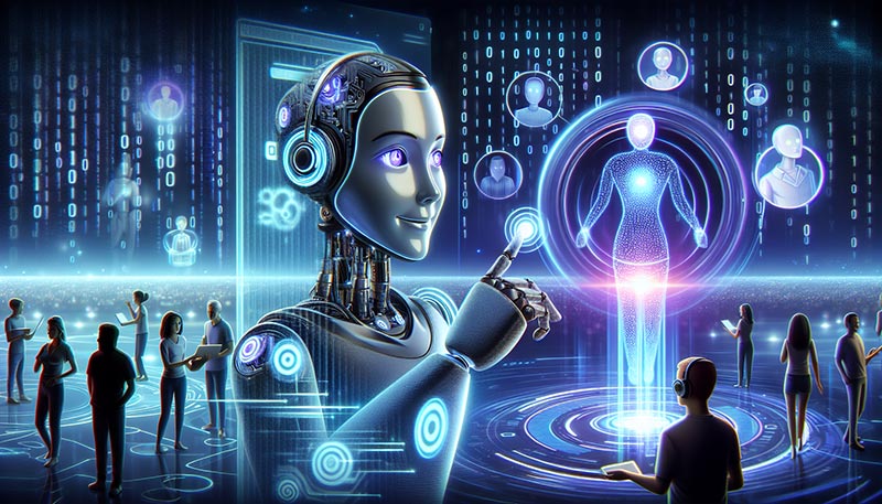 Illustration of intelligent automation enhancing customer experience