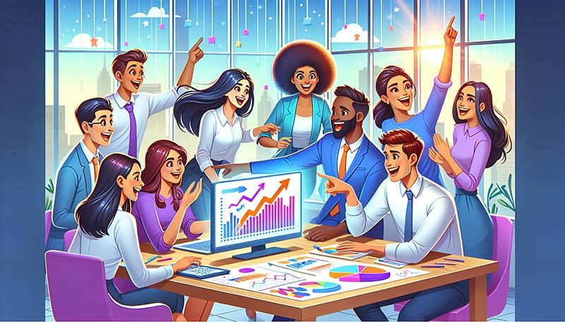 A cartoon illustrating the benefits of implementing workforce management solutions.