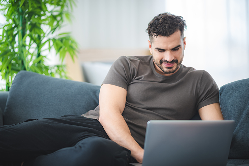 businessman on a video conference call while working remotely