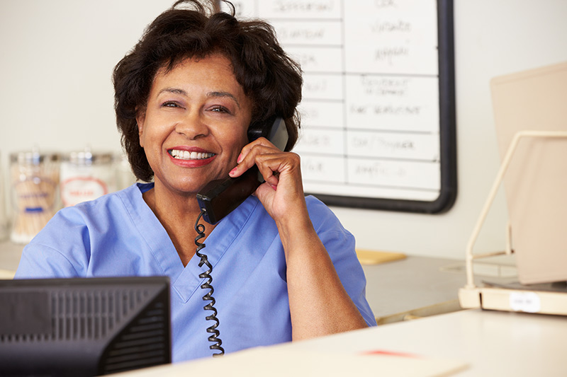 Nurse making a phone call