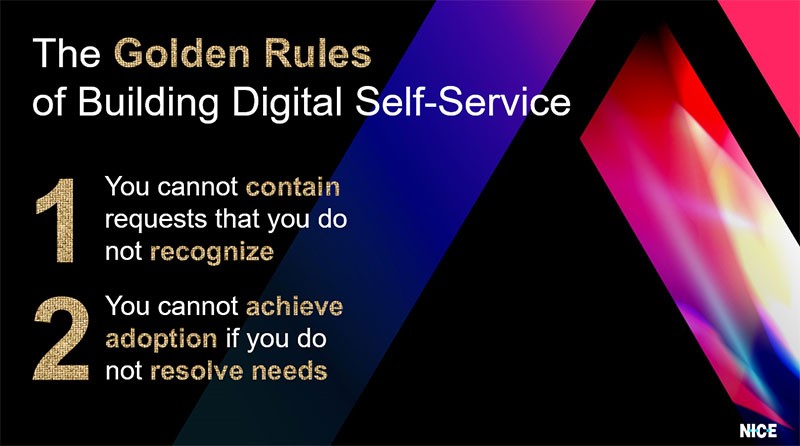 The Golden Rules of Building Digital Self-Service<br />1 You cannot contain requests that you do not recognize<br />2 You cannot achieve adoption if you do not resolve needs